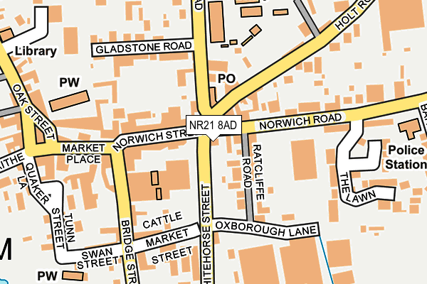 NR21 8AD map - OS OpenMap – Local (Ordnance Survey)