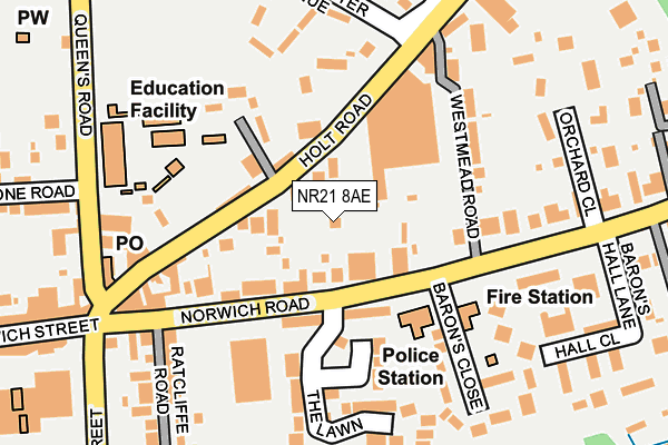 NR21 8AE map - OS OpenMap – Local (Ordnance Survey)