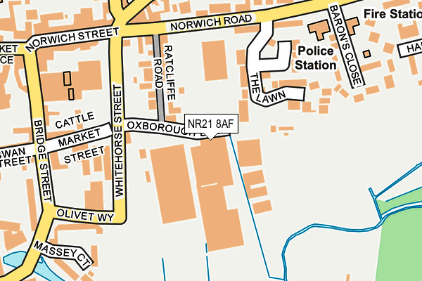 NR21 8AF map - OS OpenMap – Local (Ordnance Survey)