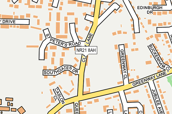 NR21 8AH map - OS OpenMap – Local (Ordnance Survey)
