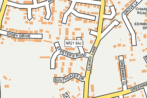 NR21 8AJ map - OS OpenMap – Local (Ordnance Survey)