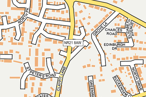 NR21 8AW map - OS OpenMap – Local (Ordnance Survey)
