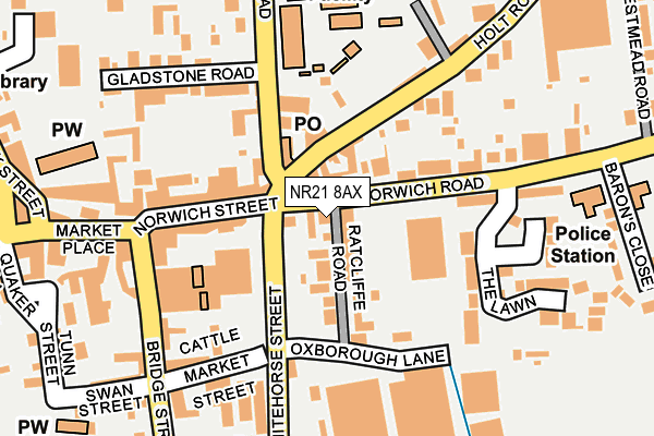 NR21 8AX map - OS OpenMap – Local (Ordnance Survey)
