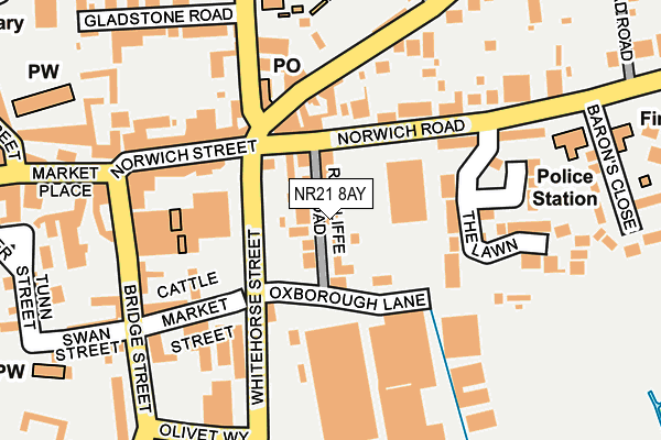 NR21 8AY map - OS OpenMap – Local (Ordnance Survey)