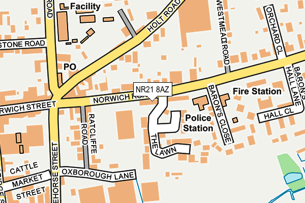 NR21 8AZ map - OS OpenMap – Local (Ordnance Survey)