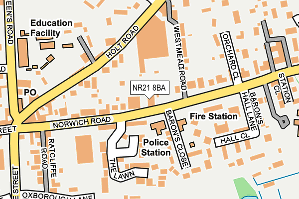 NR21 8BA map - OS OpenMap – Local (Ordnance Survey)
