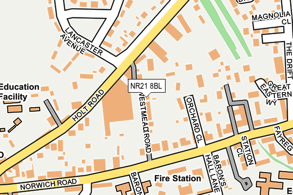 NR21 8BL map - OS OpenMap – Local (Ordnance Survey)