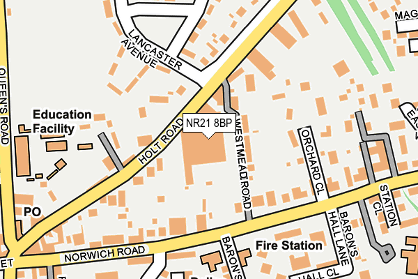NR21 8BP map - OS OpenMap – Local (Ordnance Survey)