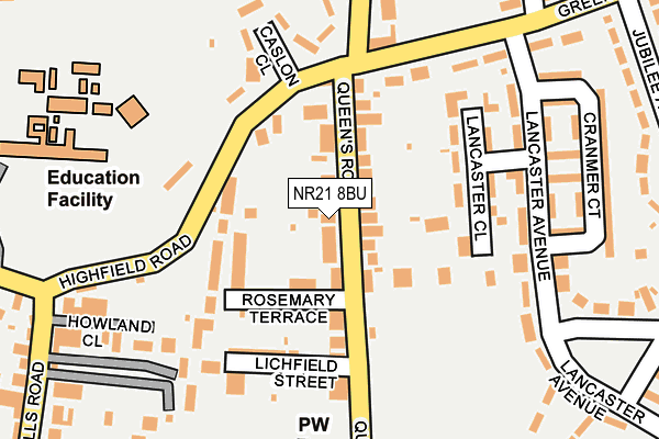 NR21 8BU map - OS OpenMap – Local (Ordnance Survey)