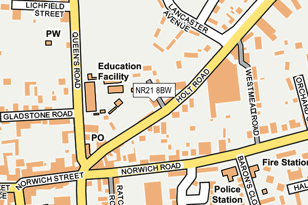 NR21 8BW map - OS OpenMap – Local (Ordnance Survey)