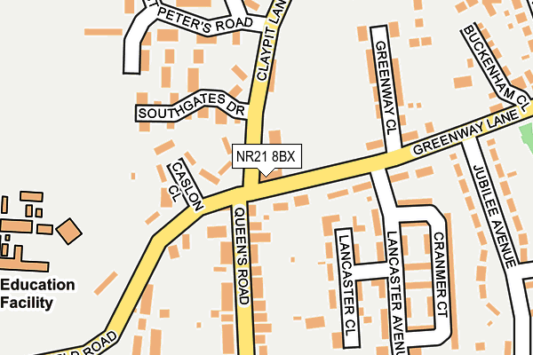 NR21 8BX map - OS OpenMap – Local (Ordnance Survey)