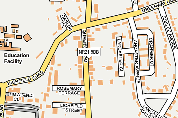 NR21 8DB map - OS OpenMap – Local (Ordnance Survey)