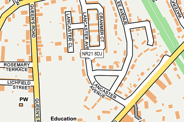 NR21 8DJ map - OS OpenMap – Local (Ordnance Survey)