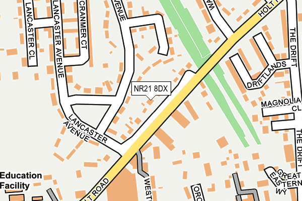 NR21 8DX map - OS OpenMap – Local (Ordnance Survey)