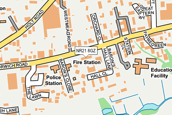 NR21 8GZ map - OS OpenMap – Local (Ordnance Survey)