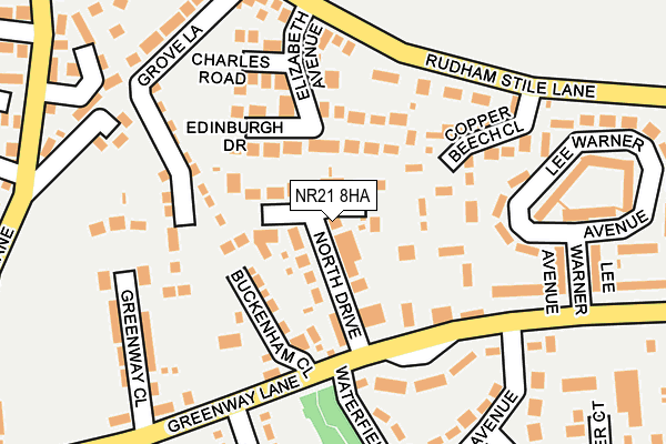 NR21 8HA map - OS OpenMap – Local (Ordnance Survey)