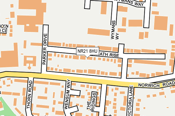 NR21 8HU map - OS OpenMap – Local (Ordnance Survey)