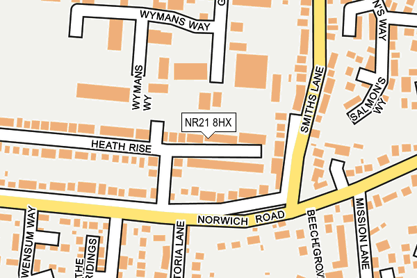 NR21 8HX map - OS OpenMap – Local (Ordnance Survey)