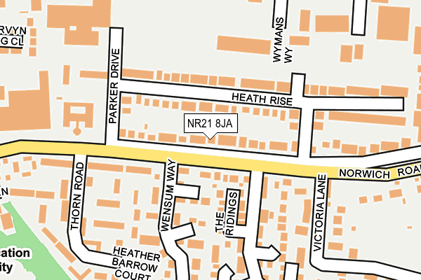 NR21 8JA map - OS OpenMap – Local (Ordnance Survey)
