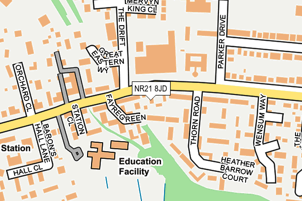 NR21 8JD map - OS OpenMap – Local (Ordnance Survey)