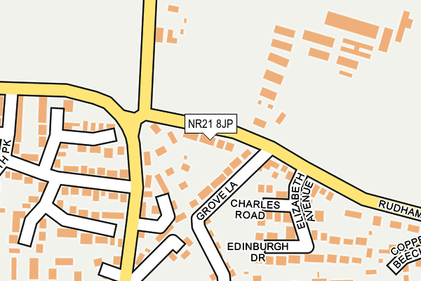 NR21 8JP map - OS OpenMap – Local (Ordnance Survey)