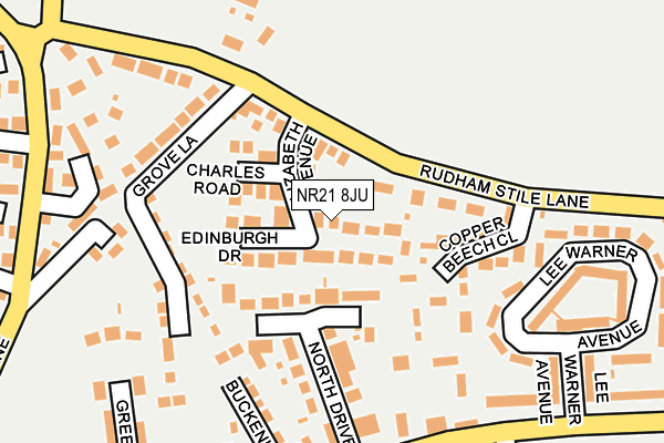 NR21 8JU map - OS OpenMap – Local (Ordnance Survey)