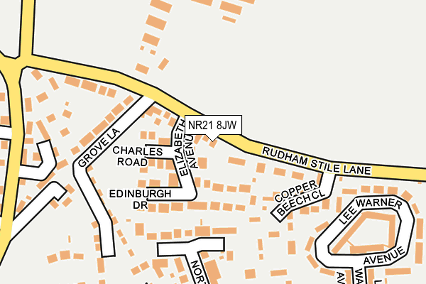 NR21 8JW map - OS OpenMap – Local (Ordnance Survey)