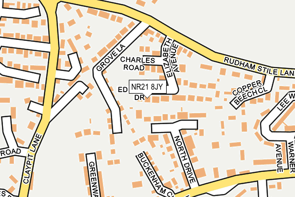 NR21 8JY map - OS OpenMap – Local (Ordnance Survey)