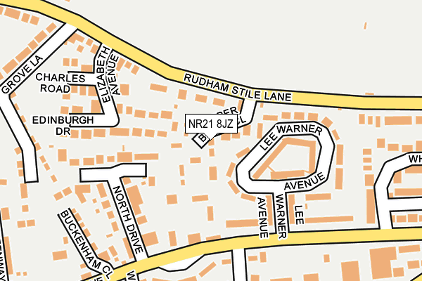 NR21 8JZ map - OS OpenMap – Local (Ordnance Survey)