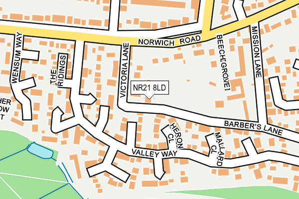 NR21 8LD map - OS OpenMap – Local (Ordnance Survey)