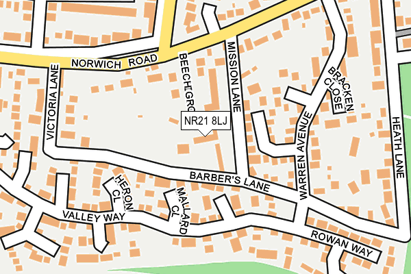 NR21 8LJ map - OS OpenMap – Local (Ordnance Survey)