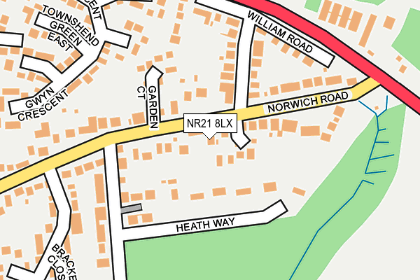 NR21 8LX map - OS OpenMap – Local (Ordnance Survey)