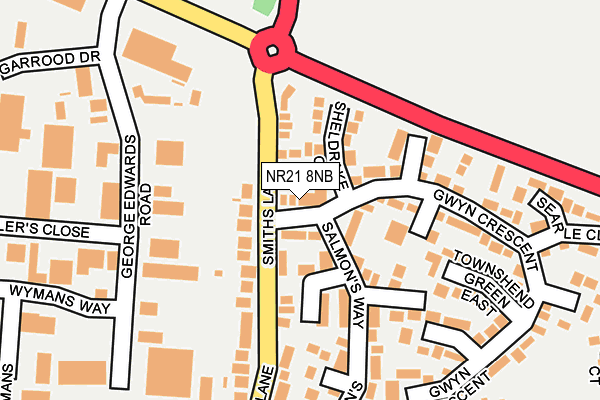 NR21 8NB map - OS OpenMap – Local (Ordnance Survey)