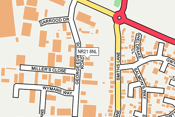 NR21 8NL map - OS OpenMap – Local (Ordnance Survey)