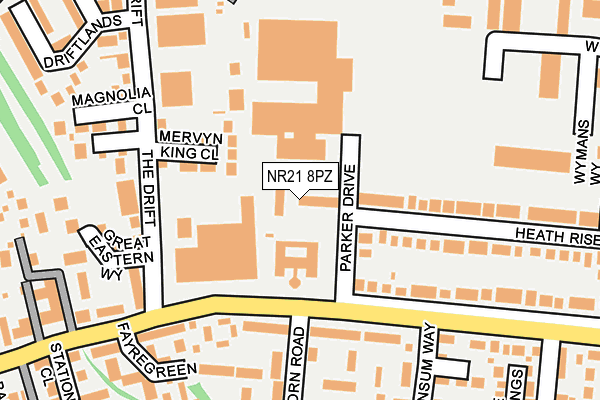 NR21 8PZ map - OS OpenMap – Local (Ordnance Survey)