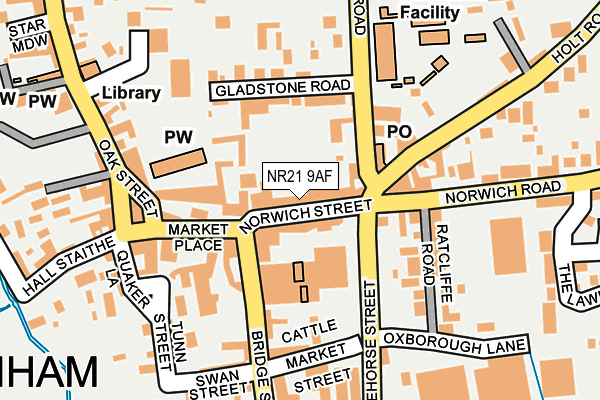 NR21 9AF map - OS OpenMap – Local (Ordnance Survey)