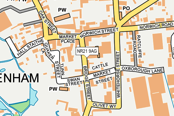 NR21 9AG map - OS OpenMap – Local (Ordnance Survey)