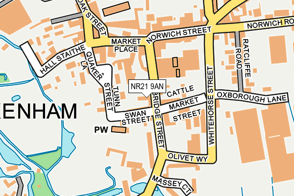 NR21 9AN map - OS OpenMap – Local (Ordnance Survey)