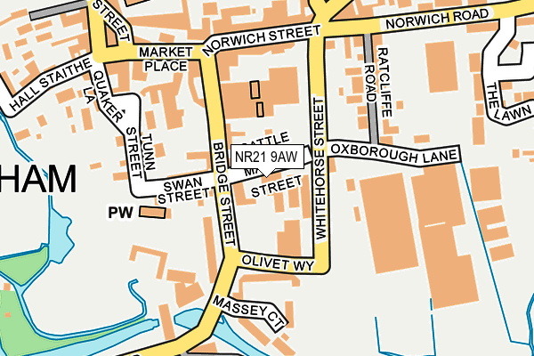 NR21 9AW map - OS OpenMap – Local (Ordnance Survey)