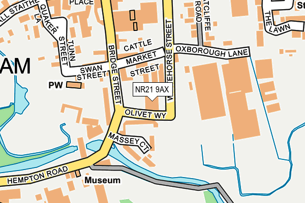 NR21 9AX map - OS OpenMap – Local (Ordnance Survey)