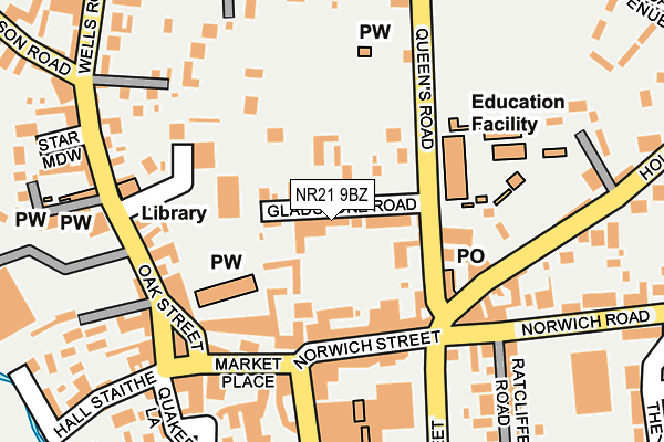 NR21 9BZ map - OS OpenMap – Local (Ordnance Survey)
