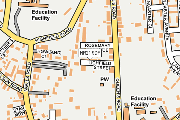 NR21 9DF map - OS OpenMap – Local (Ordnance Survey)