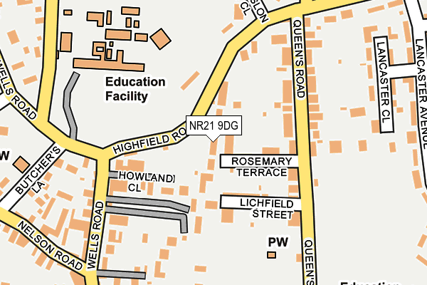 NR21 9DG map - OS OpenMap – Local (Ordnance Survey)