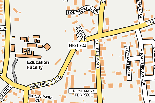 NR21 9DJ map - OS OpenMap – Local (Ordnance Survey)