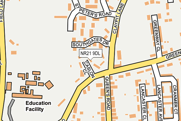 NR21 9DL map - OS OpenMap – Local (Ordnance Survey)