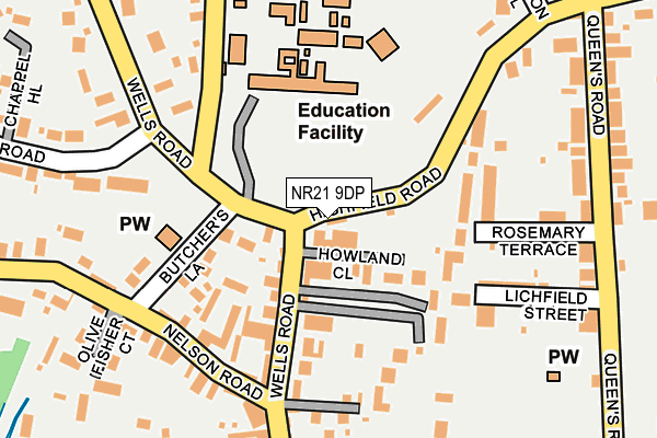 NR21 9DP map - OS OpenMap – Local (Ordnance Survey)