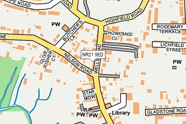 NR21 9ED map - OS OpenMap – Local (Ordnance Survey)