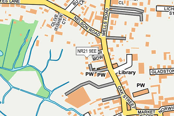 NR21 9EE map - OS OpenMap – Local (Ordnance Survey)