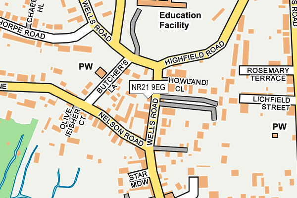 NR21 9EG map - OS OpenMap – Local (Ordnance Survey)