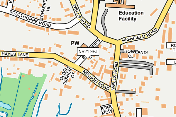 NR21 9EJ map - OS OpenMap – Local (Ordnance Survey)